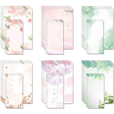 Imagem de 30 papéis de papelaria para escrever com 18 envelopes de selo autoadesivo, conjunto de papelaria para escrever cartas, conjunto de papelaria de bastão fofo, 6 designs exclusivos, impressão frente e verso (48)