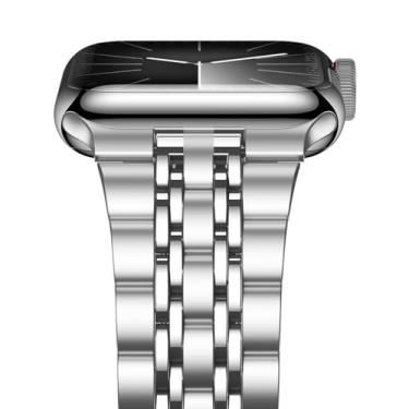 Imagem de iiteeology Pulseira de aço inoxidável de luxo de 42 mm/41 mm/40 mm, prata