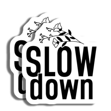 Imagem de Adesivo Slow Down - Adesivo preto e branco - adesivo motivacional - adesivo impermeável - adesivo para laptop - adesivo de carro - adesivo de vinil - presente - adesivo de vinil de 12,7 cm - AAS0568
