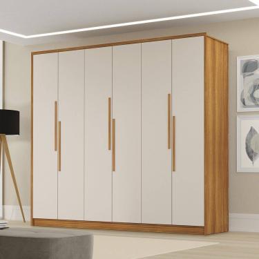 Imagem de Guarda Roupa Roupeiro Casal Cordoba 6 Portas Freijó Off White Luapa