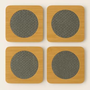Imagem de Descanso de Panela em Bambu com Centro de Aço Inoxidável Trançado – Design Moderno e Funcionalidade