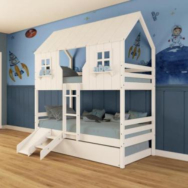 Imagem de Treliche Casinha Encantada com Kit Escada/ Escorregador Madeira Maciça