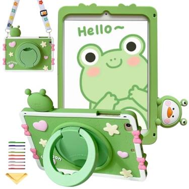 Imagem de Capa infantil para iPad 6ª/5ª geração e iPad Air 1 (2013) 9,7 polegadas com alça de ombro, alça giratória de 360° UUcovers à prova de choque para crianças para iPad de 9,7 polegadas 2018/2017, pato