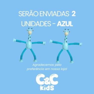 Imagem de Kit 4 girafas estica e gruda melman pop it tubo tiktok com luz brinque