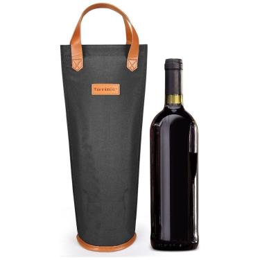 Imagem de Bolsa Térmica para Vinho Tirrinia, Transporte Fácil e Elegante para Viagens, Picnics e Presentes para Amantes de Vinho - Preto