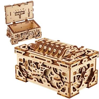 Imagem de Wood Trick Enigma Chest Lock Puzzle Box Wooden 3D Puzzles for Adults and Kids to Build - Engineering DIY Project Mechanical Model Kits for Adults Wooden Models