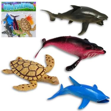 Imagem de Animal Brinquedo Tubarao Golfinho Tartaruga Marinha Planta Oceano Mar Peixe