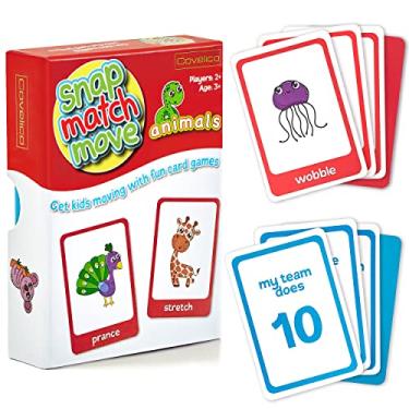 Imagem de Covelico Animal Actions Cards, Animal Match Cards for Classroom Exercise, PE Cards for Active Games, Gross Motor Games for Kids, Toddler Card Games & Memory Card Game as Kids Exercise Equipment