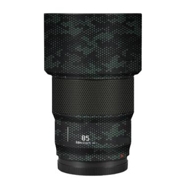 Imagem de Adesivo de câmera antiarranhões com tampa de lente 85 1.8 Película protetora decalque protetor corporal para Panasonic Lumix S 85 mm F1.8 S (verde amba)