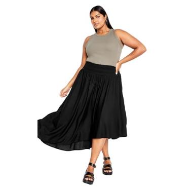 Imagem de City Chic Saia feminina plus size - bainha assimétrica, Preto, 46