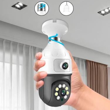 Imagem de Câmera Lâmpada Wifi Dupla Lente Segurança Noturna 360 - Bivolt
