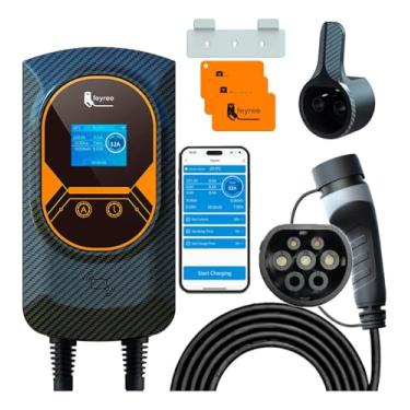 Imagem de Carregador para Carro Elétrico Portátil, 7,6KW 8-10-13-16-25-32A 85-264V Type 2, Cabo de 5M,Carregador EV Tipo 2 para Carros Elétricos e Híbridos,Uso interno/externo,conexão de celular wi-fi/app