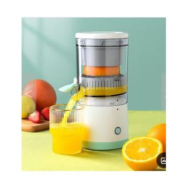 Imagem de Espremedor elétrico recarregável, utensílio de cozinha portátil para fazer suco de laranja, espremer laranjas, limões, kiwi, toranjas e sucos cítricos. Vem com carregamento USB e uma escova de limpeza