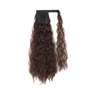 Imagem de Extensões De Cabelo Sintético Longo Ondulado Em Tom Marrom Loiro Com R