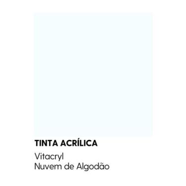 Imagem de Tinta Emborrachada Acetinada Brancos - Vitacryl, Nuvem de Algodão, 3,6