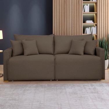 Imagem de Sofá Cama 2 Lugares Júlia Retrátil e Reclinável Veludo/Marrom - Celflex