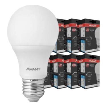 Imagem de Kit 6 Lampada Led Bulbo 9w Avant 6500k Branco Frio