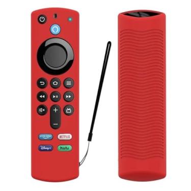 Imagem de Capa para Controle Fire TV Stick 4K 3ª Geração Material Silicone Antiderrapante Anti-Shock (Vermelho)