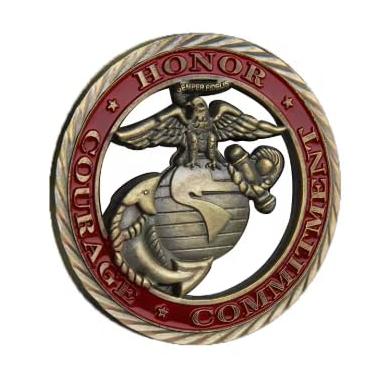 Imagem de Graphite/Brass - US Marine Corps Challenge Coin, Department of The Navy Military Souvenir Coin, Copper Plated, Hollow Medal, USA Coins Collection (Brass Globe)