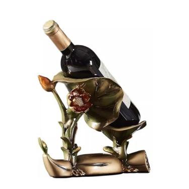 Imagem de Suporte de vinho para armazenamento de vinho raiz de lótus enfeite moderno decoração de mesa de refrigerador de vinho caixa de exibição de sala de estar móveis domésticos prateleiras de vinho bancada