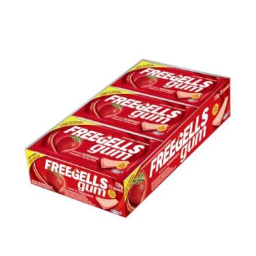 Imagem de Chiclete Morango Freegells 3cx 15unx8g