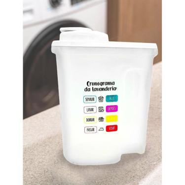 Imagem de Porta Sabão Em Pó Com Tampa 2Kg Multiuso Lavanderia - Branco