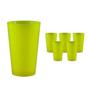 Imagem de Kit 6 Copos Cancun Amarelo Neon 320Ml Plástico Premium