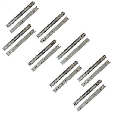 Imagem de 16 corrediças telescópicas 40cm gaveta trilho zinca. 8pares