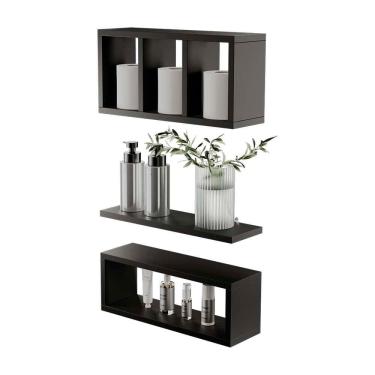 Imagem de Nichos Prateleiras Decorativas França 40cm Preto para Banheiro