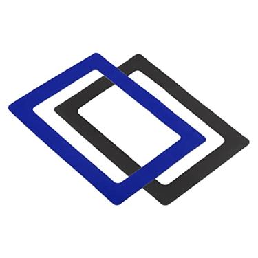 Imagem de Moldura magnética, pacote com 2 porta-retratos magnéticos, comporta fotos de 12 x 18 cm para geladeira, metal, escritório, PVC azul