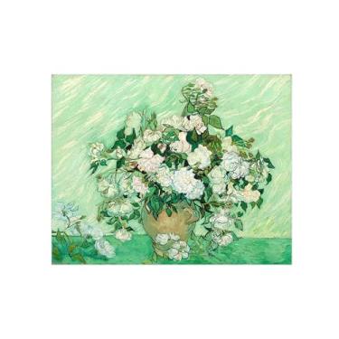 Imagem de Pôster e impressões em tela de flores vintage - reprodução de pintura de arte de parede famosa - imagens de rosas para sala de estar 60 x 80 cm 24 x 31 polegadas sem moldura