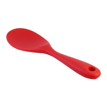 Imagem de Colher De Cabo Curto Para Servir Arroz Silicone 22cm - Vermelha