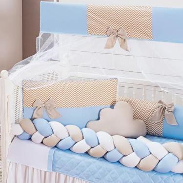Imagem de Kit 11 peças Berço Americano Trançado Doce Bebe Protetor Quarto Bebe L