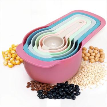 Imagem de Kit 6 Colheres Medidoras Xícaras Coloridas Receitas Cozinha Confeitari