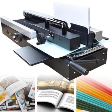 Imagem de HYUIO Máquina de encadernação de livros A4 1200W, 200 peças H, fichário de cola quente sem fio, espessura da cola 40 mm, comprimento da cola 32 cm, para álbuns de papel de escritório