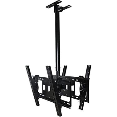 Imagem de ZHANQUAND Suporte universal para TV de parede com tela dupla, suporte de TV de teto giratório e inclinado de 360°, cabe na maioria das TVs de 32 a 55 polegadas, suporte de TV