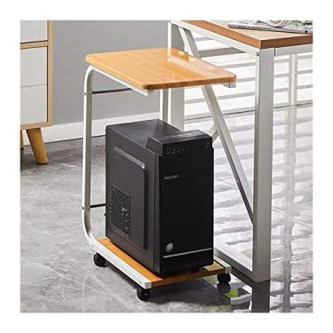 Imagem de Suporte de impressora para mesa suporte de impressora suporte de host de PC com roda base de mesa suporte de caixa de host móvel suporte de sub-armazenamento carrinho de impressora de mesa (cor: 1) (F