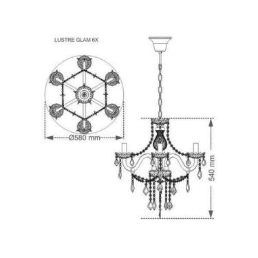 Imagem de Lustre De Cristal Glam Conhaque - Taschibra, Bivolt, Conhaque, 40, G, 