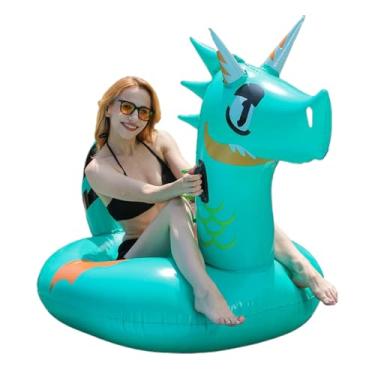 Imagem de Boias de piscina para adultos – Boias infláveis de dragão grande, brinquedos aquáticos, espreguiçadeira para crianças, adultos, jogos de verão, ao ar livre, lago rio, natação, praia, festas