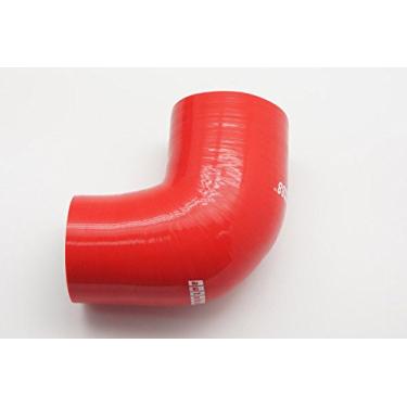 Imagem de Autobahn88 Curva de mangueira de silicone automotivo, acoplador redutor de cotovelo de 90 graus, ID = 84 a 89 mm, comprimento da perna 80 mm, espessura da parede = 5 mm, 4 camadas, vermelho