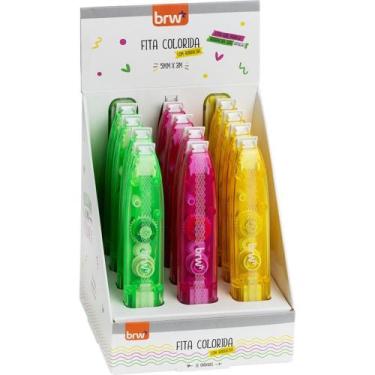 Imagem de Fita Decorativa Marca Texto + Borracha 5MM X 3M 3 Cores (display com 1