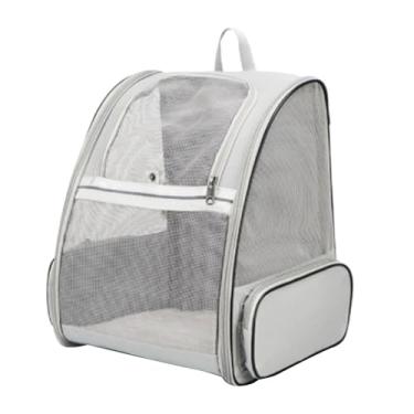 Imagem de Luocute Mochila para Transporte de Animais de Estimação, Janela de Bolha Com Malha de PVC para Animais Pequenos Pesando até 17 Libras, Almofada Aconchegante Removível e Fivela No Peito (GRAY)