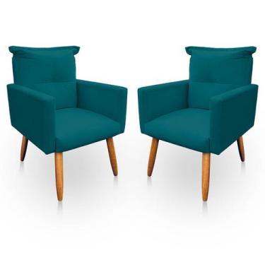 Imagem de Kit 2 Poltrona Decorativa Duda para Sala e Quarto Suede - LH Decor - L