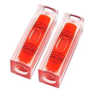 Imagem de 2 pacotes de mini bolhas de nível de alta precisão, bolha de nível pequeno, nível de contas planas de três linhas, régua de nível, nível doméstico magnético (não magnético, 52 x 15 x 18 mm)