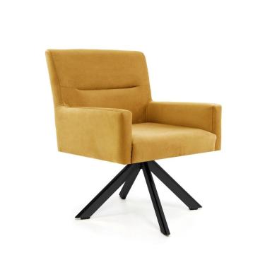 Imagem de Poltrona para Sala de Estar Veludo Giratória Angel Mostarda