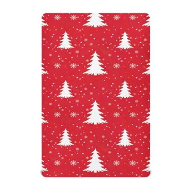 Imagem de Wassud Jogo de lençol para berço de árvore de Natal para meninos e meninas, respirável, neutro, 68 x 99 cm