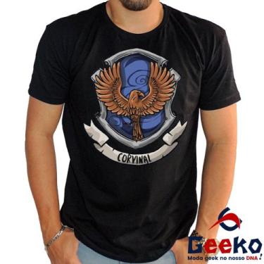 Imagem de Camiseta Corvinal 100% Algodão Harry Potter Ravenclaw Geeko, Preto gol