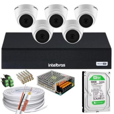 Imagem de Kit 5 Cameras 1220D Mic Monitoramento Intelbras Dvr Mhdx Com Microfone