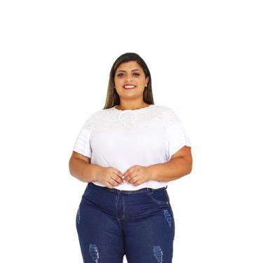 Imagem de Blusa feminina plus size pedraria manga curta  sku: bp12 - R.S MODAS, 