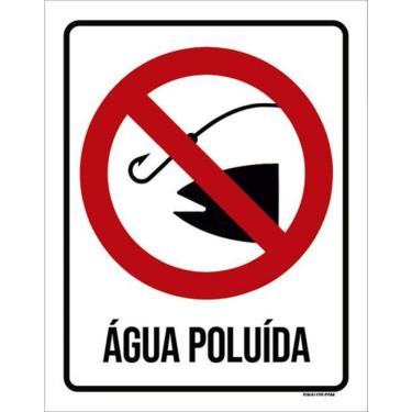 Imagem de Kit 3 Placas Água Poluída Desenho 36X46